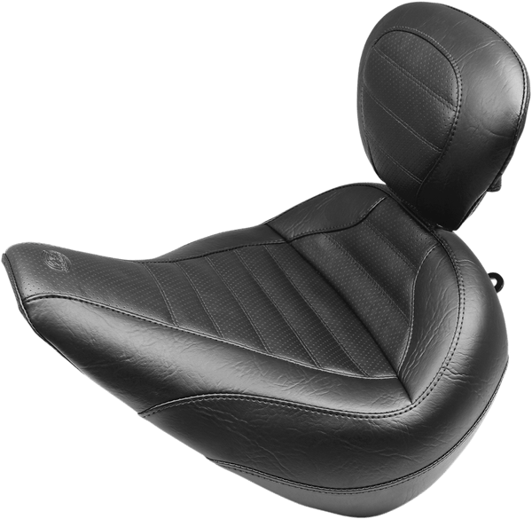 Mustang 79494 Standard Touring Seat with Backrest - Cube Stitch - Black - sxspowersports