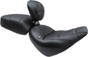 Mustang 79495 Standard Touring Passenger Seat with Backrest - Cube Stitch - Black - sxspowersports