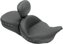 Mustang 79586 Super Touring One-Piece Studded Seat with Driver Backrest - Black Studs - sxspowersports
