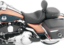 Mustang 79602 Wide Studded Solo Seat with Driver Backrest - Chrome Studs - sxspowersports