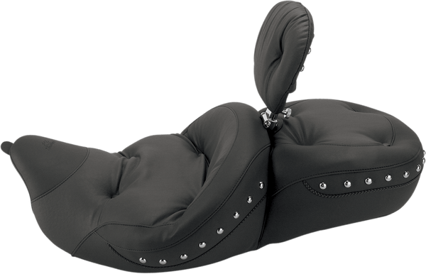 Mustang 79608 Regal Studded Super Touring Seat with Driver Backrest - Chrome Studs - sxspowersports