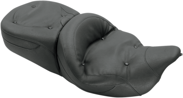 Mustang 79609 Regal Studded Super Touring Seat with Driver Backrest - Black Studs - sxspowersports