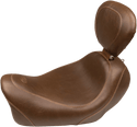 Mustang 79796 Wide Tripper Solo Seat with Driver Backrest - Diamond Stitch - Brown - sxspowersports