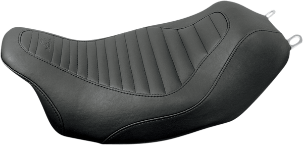Mustang 79799 Wide Tripper Solo Seat with Driver Backrest - Diamond Stitch - Black - sxspowersports