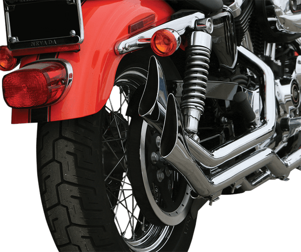 Paughco 4194SBS Front/Rear Heat Shield Set for 1 3/4in. Side-By-Side Upsweep Fishtail Exhaust System - Chrome - sxspowersports