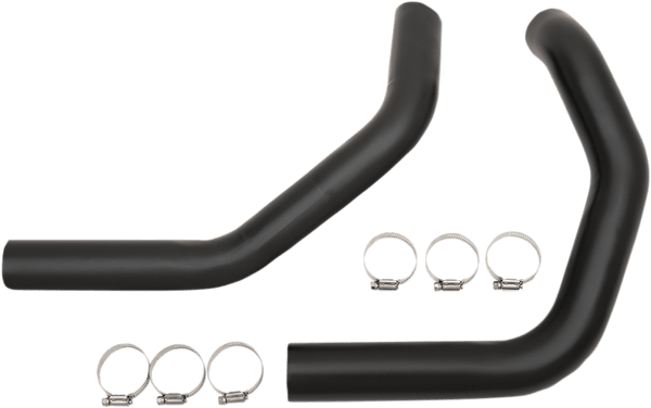 Paughco 419SBSB Front/Rear Heat Shield Set for 1 3/4in. Side-By-Side Upsweep Fishtail Exhaust System - Black - sxspowersports
