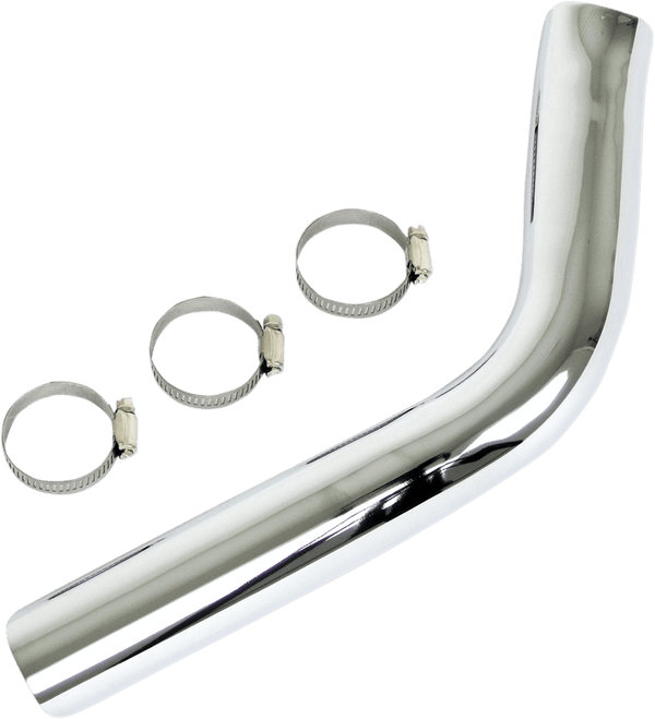 Paughco 430ER Rear Heatshield for 1 3/4in. and 2in. Slash-Cut Drag Pipes - Chrome - sxspowersports