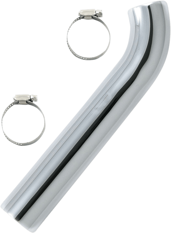 Paughco 430ER Rear Heatshield for 1 3/4in. and 2in. Slash-Cut Drag Pipes - Chrome - sxspowersports
