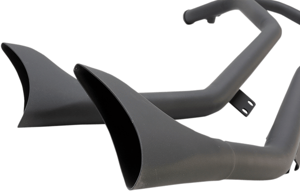 Paughco 7193SBSB 1 3/4in. Side-by-Side Upsweep Fishtail Exhaust System - Black - sxspowersports