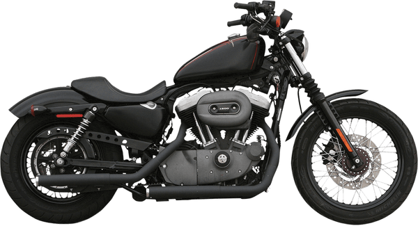 Paughco 7194STP Step-Welded Staggered Dual Exhaust System - Black - sxspowersports