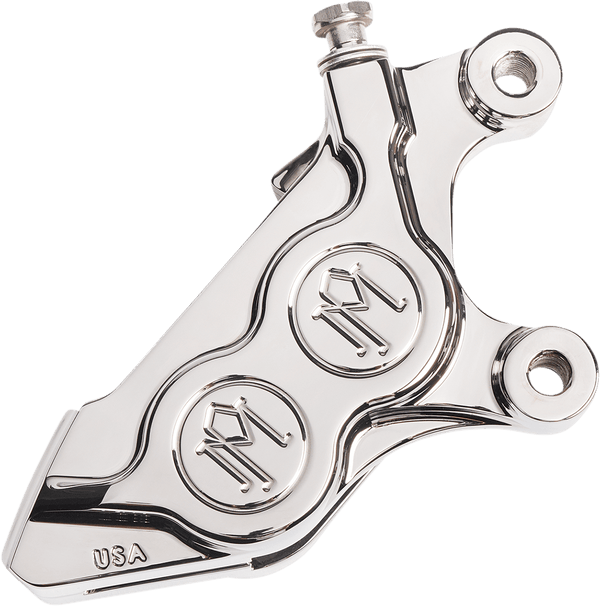 Performance Machine 0052-2425-BM Four-Piston Front Left Brake Caliper for 300MM Rotor - Contrast Cut - sxspowersports
