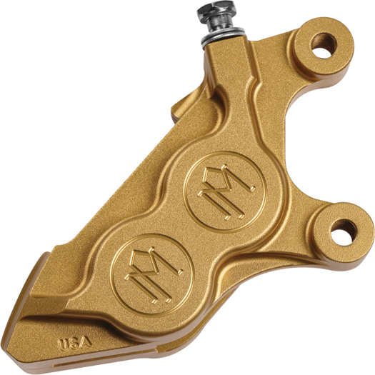 Performance Machine 0052-2425-SMG Four-Piston Front Left Brake Caliper for 300MM Rotor - Gold Ops - sxspowersports