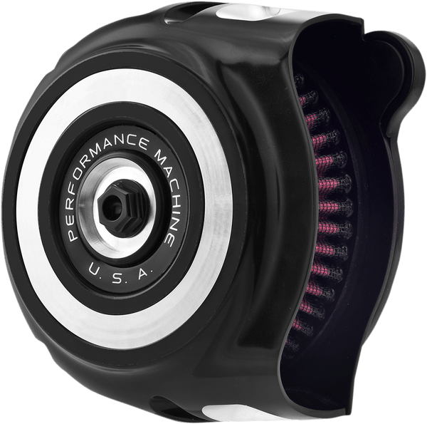 Performance Machine 0206-2132-SMB Vintage Air Cleaner - Black Ops - sxspowersports