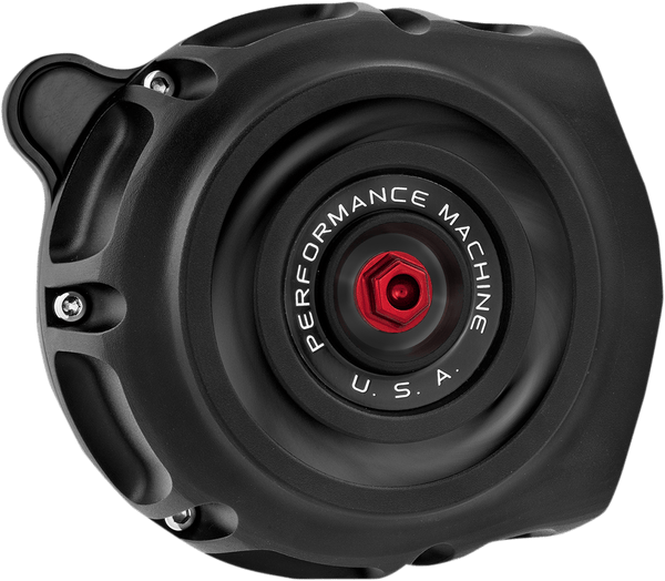 Performance Machine 0206-2132-SMB Vintage Air Cleaner - Black Ops - sxspowersports