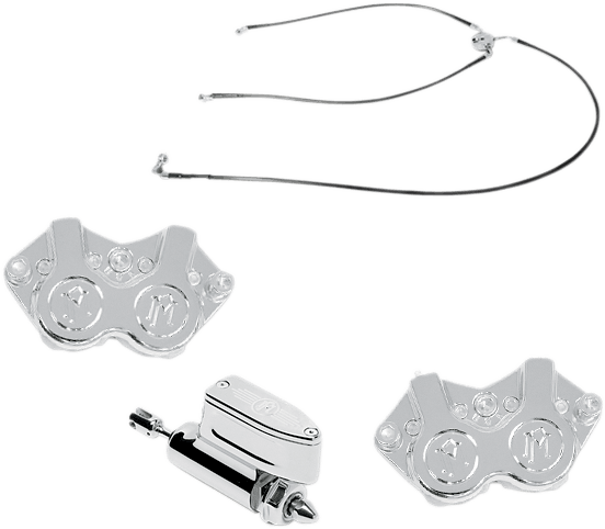Performance Machine 1550-0052-S1-CH Four-Piston Rear Caliper/Brake Kit - Stage 1 - sxspowersports