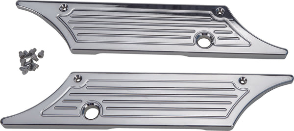 Pro-One Performance 104720 Saddlebag Latch Covers - Ball-Milled - Chrome - sxspowersports