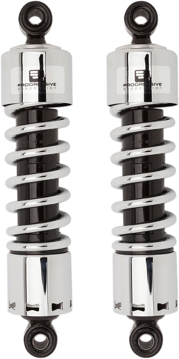 Progressive Suspension 412-4036C 412 Series 12in. Shocks - Chrome - sxspowersports