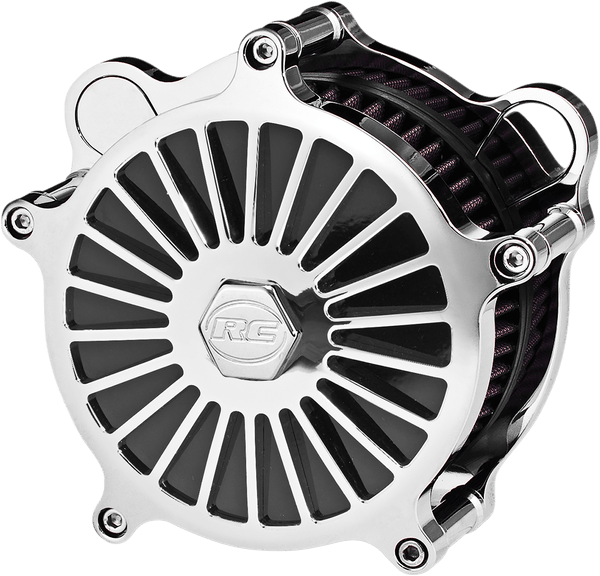 RC Components AC-09C-124C Revolt Air Cleaner - Chrome - sxspowersports