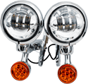 Rivco Products MV185 4.5in. LED Auxiliary Lights with Turn Signals - Chrome Brackets/Light Housings - sxspowersports
