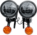 Rivco Products MV185 4.5in. LED Auxiliary Lights with Turn Signals - Chrome Brackets/Light Housings - sxspowersports