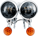 Rivco Products MV190 4.5in. LED Auxiliary Lights with Turn Signals - Chrome Brackets/Light Housings - sxspowersports