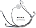 Russell R08780S Extended Length Braided Front Brake Line Kit - +4in. Length Upper - Stainless - sxspowersports