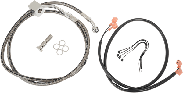 Russell R08839DS Braided Rear Brake Line Kit - Stainless - sxspowersports