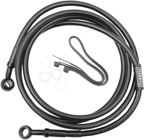 Russell R08977BC Pro Swivel Universal Brake Hose - Black - 7/16in.,Straight Upper Banjo - 48in. Length - sxspowersports