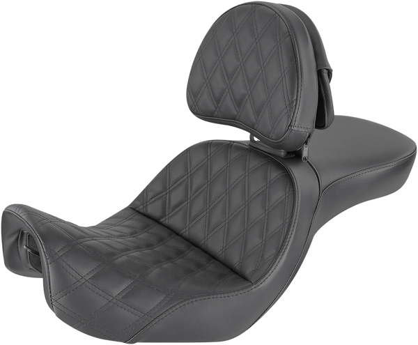 Saddlemen 806-04-030LS Explorer LS Touring Seat with Driver Backrest - Black - sxspowersports