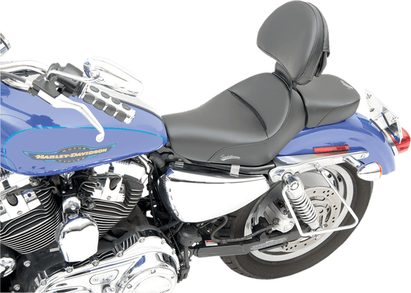 Saddlemen 807-03-0041 Renegade Heels Down Solo Seat with Driver Backrest without Studs - sxspowersports