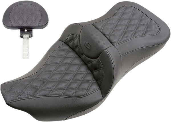 Saddlemen 808-07B-185TBR Road Sofa Seat with Backrest - Carbon Fiber - sxspowersports