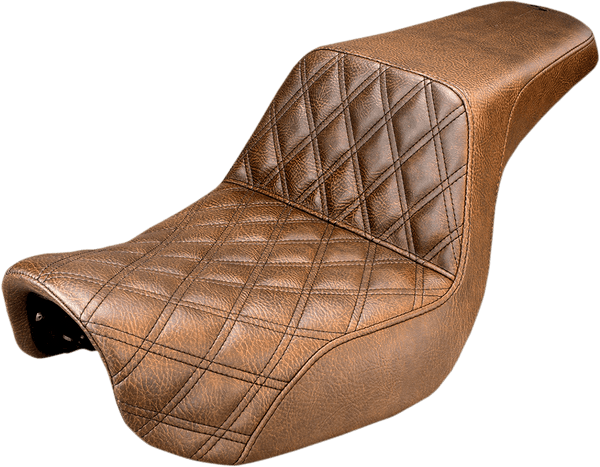 Saddlemen 896-04-175BR Step-Up Full Lattice Stitch Seat - Brown - sxspowersports