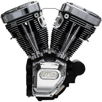 S&S Cycle 310-0400A T124 High Compression Long Block Engine - Wrinkle Black - sxspowersports