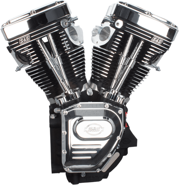 S&S Cycle 310-0737A T143 Long Block Engine - Wrinkle Black/ Chrome - sxspowersports