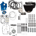 S&S Cycle 310-1056A 124in. Power Package for M-Eight w/ Highlighted Cylinder Fins - Chain Drive Cam and Gloss Black Tube - sxspowersports