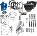 S&S Cycle 310-1104A 128in. Power Packages for M-Eight with Highlighted Fins - Gear Drive Cam - Wrinkle Black - sxspowersports