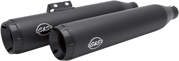 S&S Cycle 550-0737 Grand National Slip-On Mufflers - Race Only - Black Ceramic - sxspowersports