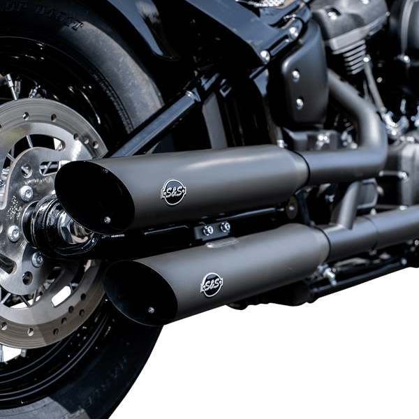 S&S Cycle 550-0739 Slash-Cut Mufflers - Race Only - Chrome - sxspowersports