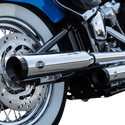 S&S Cycle 550-0740 Grand National Slip-On Mufflers - Race Only - Chrome - sxspowersports