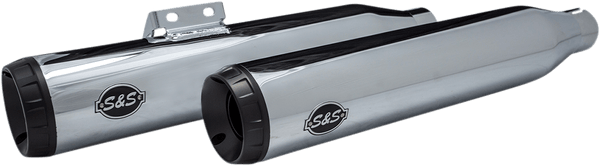 S&S Cycle 550-0740 Grand National Slip-On Mufflers - Race Only - Chrome - sxspowersports