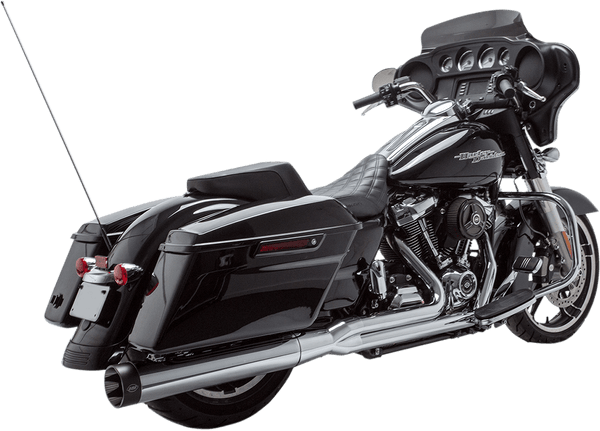 S&S Cycle 550-0828 Shadow Muffler Kit - Chrome with Black Highlighted Machined End Cap - sxspowersports