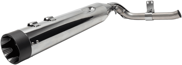 S&S Cycle 550-0829 Shadow Muffler Kit - Chrome with Black Highlighted Machined End Cap - sxspowersports