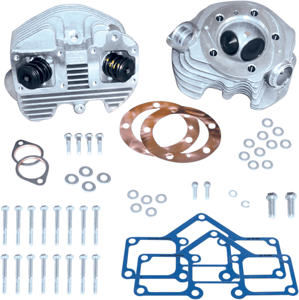 S&S Cycle 90-1491 Super Stock Cylinder Heads (O-ring Intake) - 3-5/8in. Bore, High Compression - Natural Finish - sxspowersports