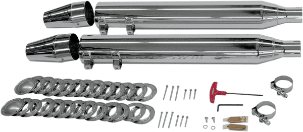 SuperTrapp 628-78054 Internal Disc Series Slip-Ons - Fishtail - Chrome - sxspowersports