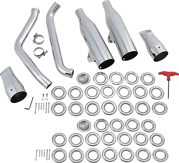 SuperTrapp 628-78060 2-Into-2 Staggered Internal Disc Exhaust System - Chrome - sxspowersports