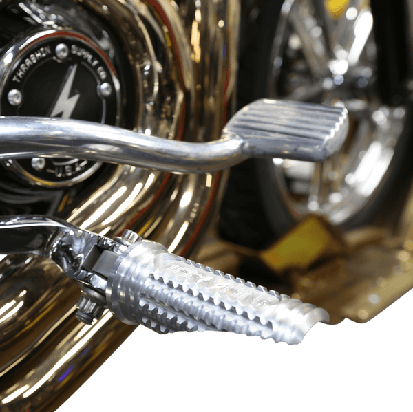 Thrashin Supply Company TSC-2017-0-D Burnout Male-Mount Footpegs - Raw Aluminum - sxspowersports