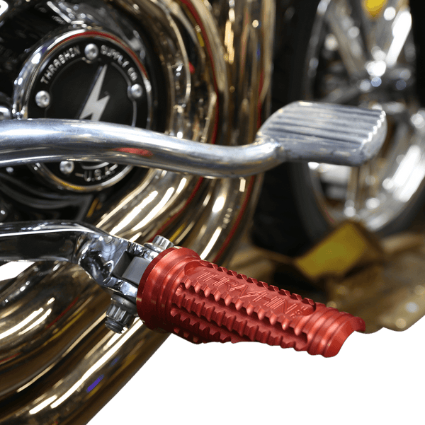 Thrashin Supply Company TSC-2017-2-D Burnout Male-Mount Footpegs - Red Anodized - sxspowersports