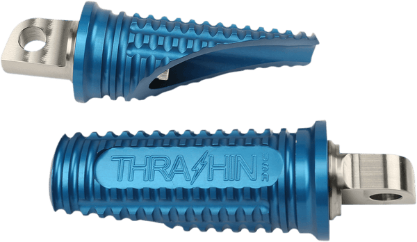 Thrashin Supply Company TSC-2017-4-D Burnout Male-Mount Footpegs - Blue Anodized - sxspowersports