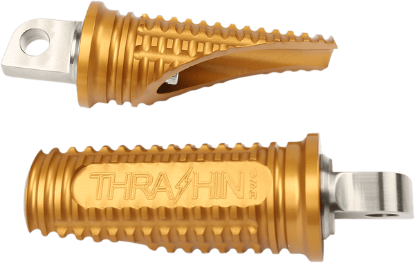 Thrashin Supply Company TSC-2017-5-D Burnout Male-Mount Footpegs - Gold Anodized - sxspowersports