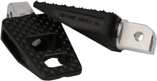 Thrashin Supply Company TSC-2027-1 P-54 Extra Grip Passenger Footpegs - Black Anodized - sxspowersports